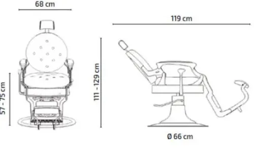 Coiffeureinrichtungen* Barberstuhl Arthur, braun