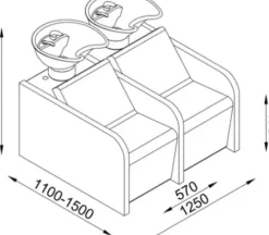 Coiffeureinrichtungen* DOBI Smartline Doppel-Rückwaschanlage Jan
