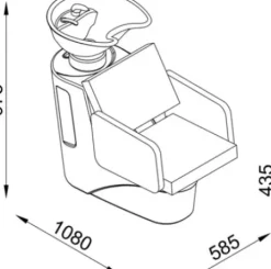 Coiffeureinrichtungen* DOBI Smartline Rückwaschanlage Leo mit Stuhl Yakar