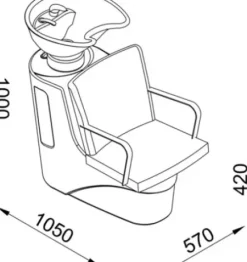 Coiffeureinrichtungen* DOBI Smartline Rückwaschanlage Leo mit Stuhl Riad