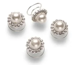 Accessoires* Trisa Celebride Curlies mit weissen Perlen und Strasssteinen 1.2 cm